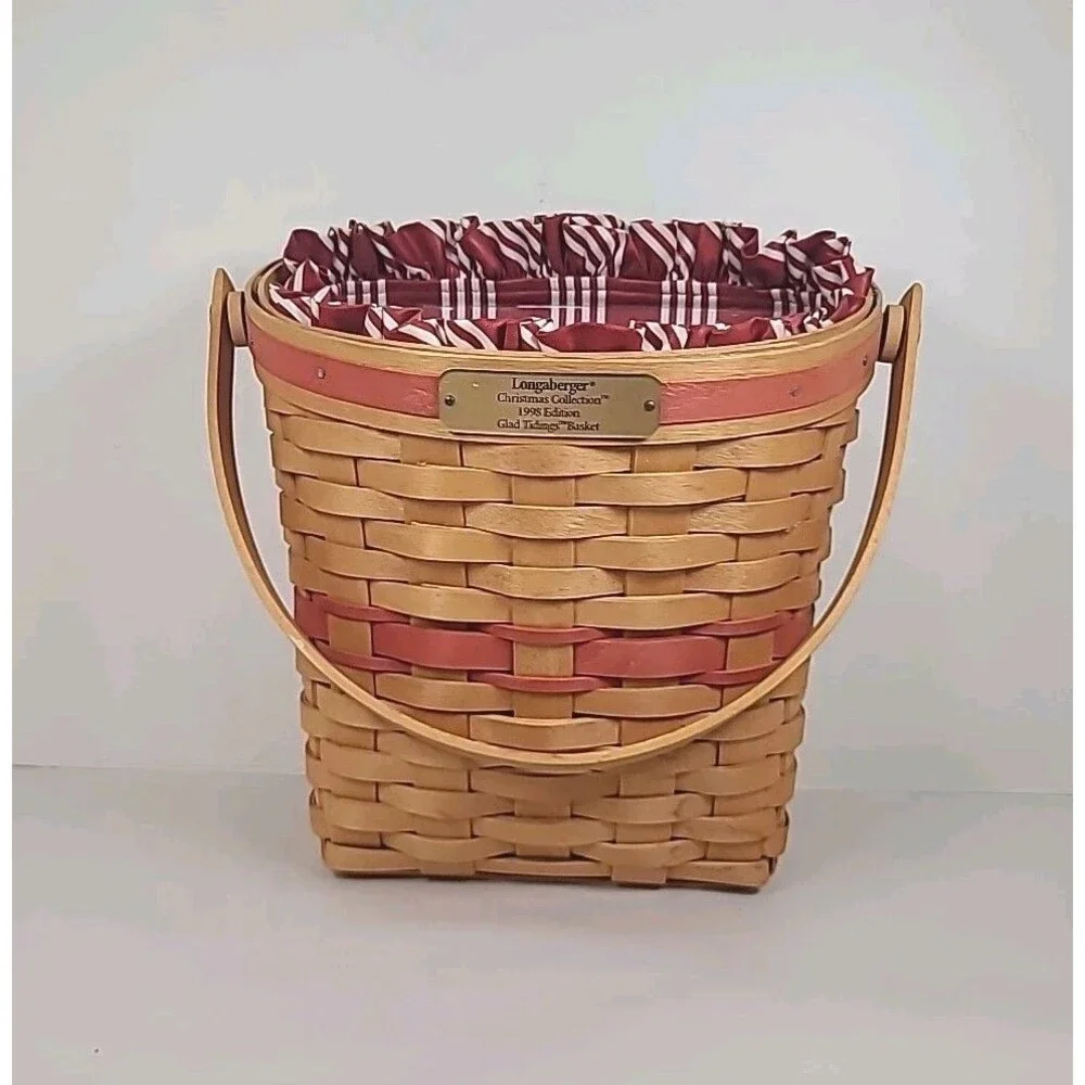 Vintage Longaberger 1998 Christmas Collection Glad Tidings Basket Combo